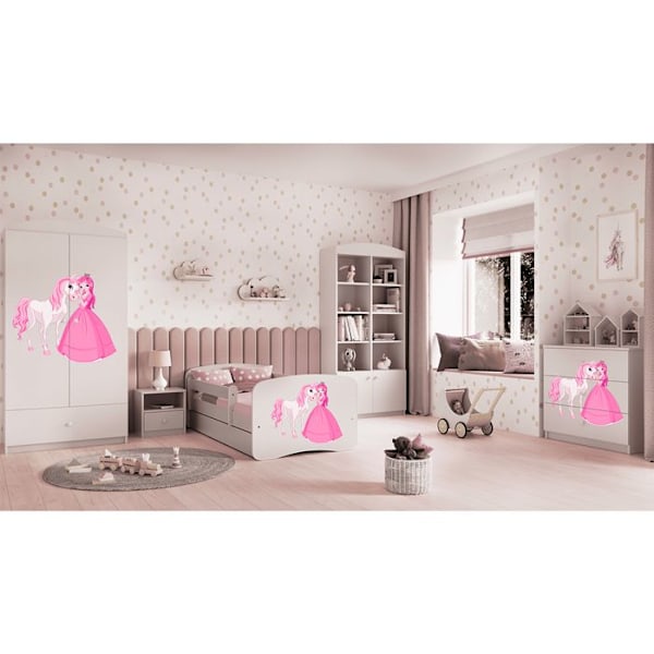 Kocot Kids Dresser babydreams vit prinsessa och häst - 5903282037106 vitt och rosa