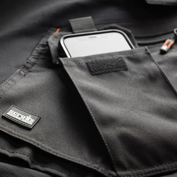 Arbetsbyxor - Scruffs - Pro Flex Plus - Svart - Tight fit - Fickor för verktyg Svart 34