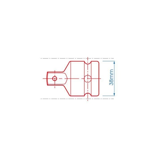 Reduceradapter - KING TONY - 3/4"F till 1/2"M - Kulsäkerhet - D. 38 mm