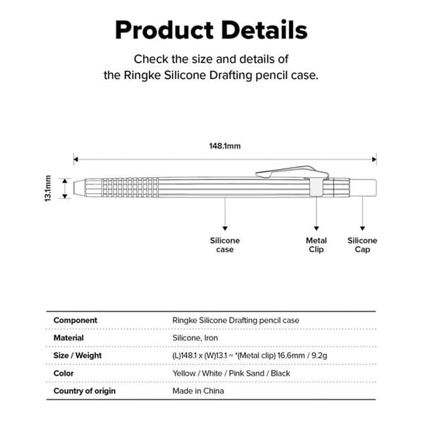 Ringke silikonfodral för Apple Pencil — Svart Svart