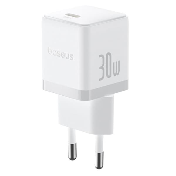 Laddare - BASEUS - Palm - 30W - USB-C - Moon White Månen vit