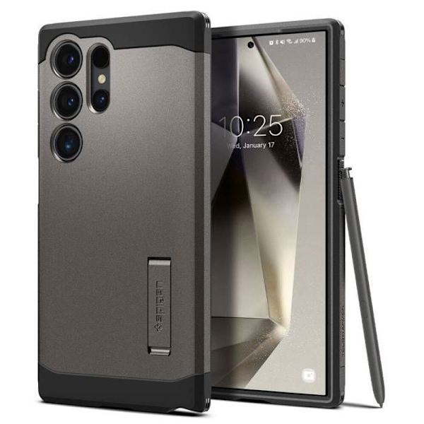 Coque Spigen Tough Armor för Samsung Galaxy S24 Ultra (stålgrå) pistol metall