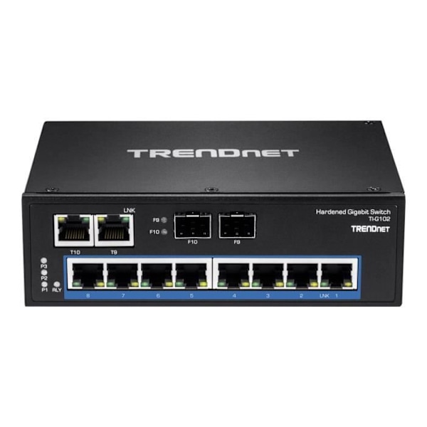 Ethernet-switch - TRENDNET - TI-G102 - 10 portar - Modulär - IP30 Stöttålig