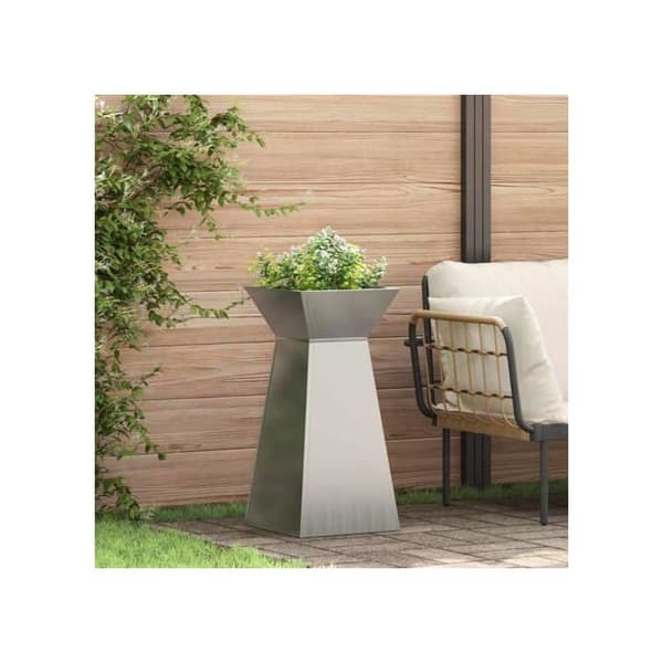 Pillarplanter - vidaXL - Silver - 35x35x73 cm - Hållbar - Utomhusbruk - Montering krävs