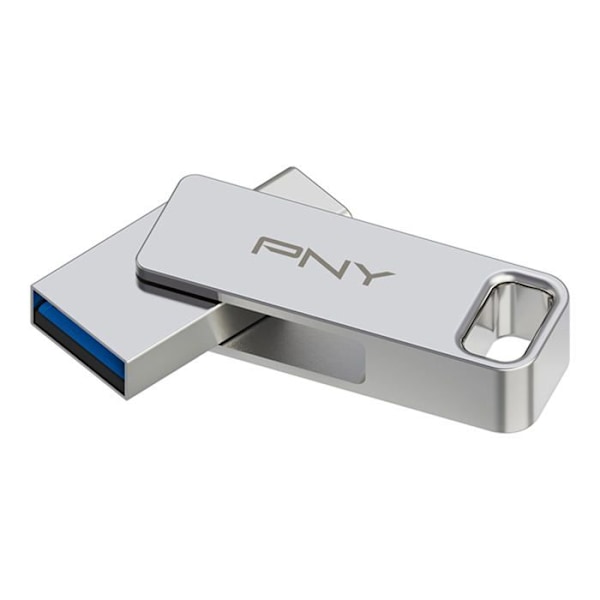 USB-nyckel - PNY - OTG USB 3.2 128GB - USB C & USB A - Silvermetall