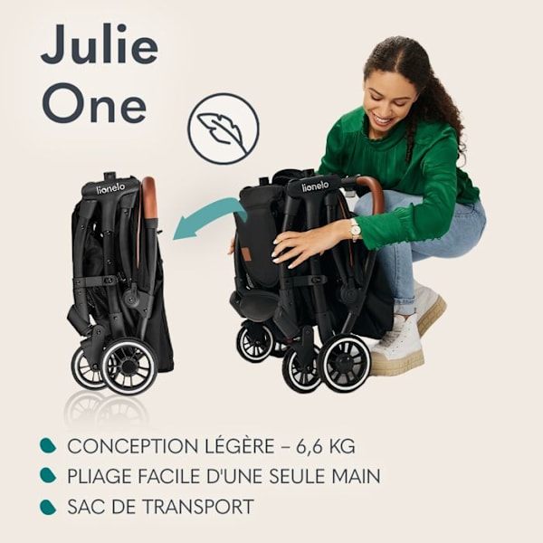 Kompatibel paraplyvagn LIONELO Julie One - Upp till 22 kg - Lätt & fällbar - Tillbehör - Grå Grå
