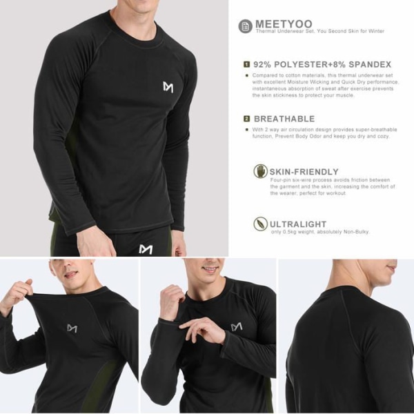 Kontaktuppgifter - underkläder set Meetyoo Thermounterwasche Set Herren Termiska underkläder set för män Grå jag