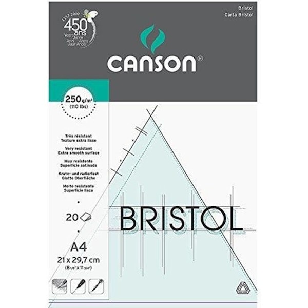 Canson Graphic Arts Bristol A4 ritpapper 21 x 29,7 cm 20 ark extra vit