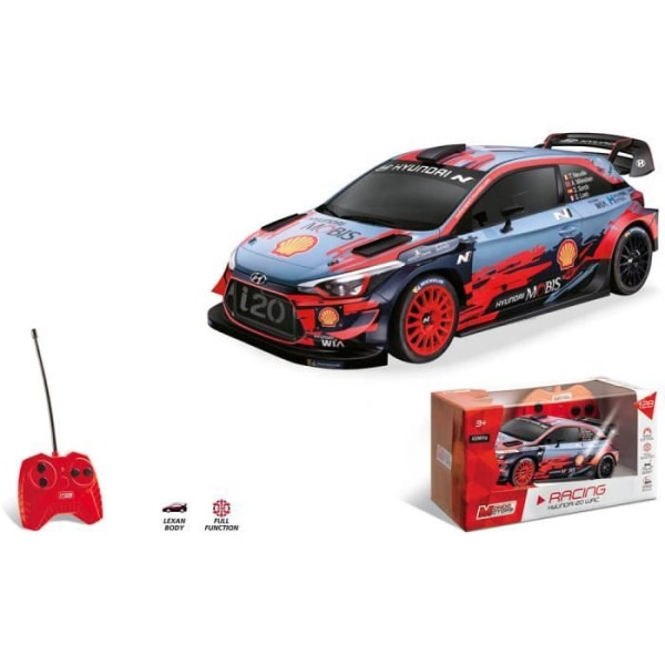 Hyundai i20 Mondo Motors WRC 1/28 radiostyrd bil - Röd - 11x11x21 cm