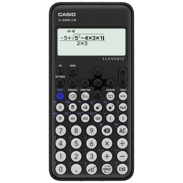 Casio FX-82DE CW Teknisk och vetenskaplig kalkylator svart Display: 10 batteridriven (B x H x D) 77 x 13,8 x 162 mm