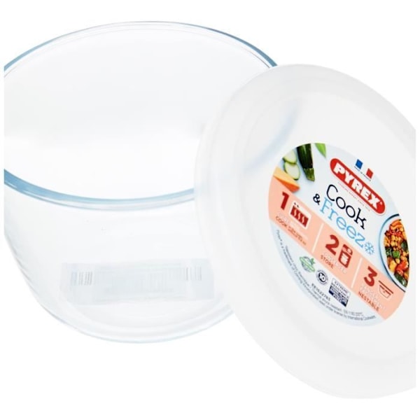 PYREX - Runt fat 12 cm 0l6 + Cool Freeze lock - 40 till 300°c