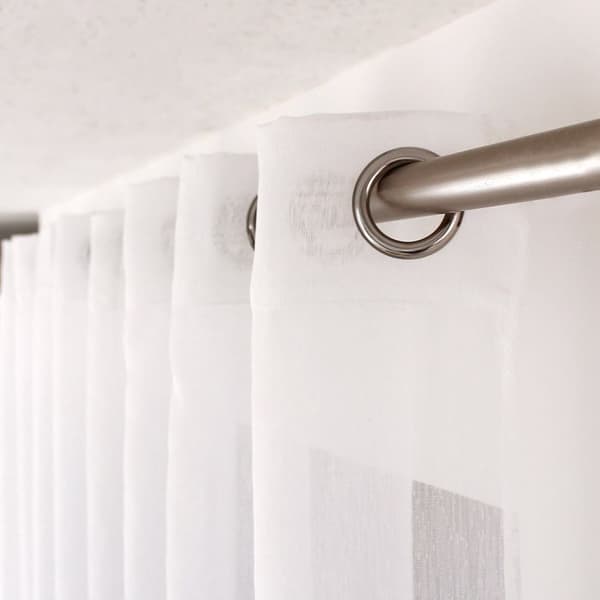 Enfärgad polyester voilage sandvit 140x240 cm Vit
