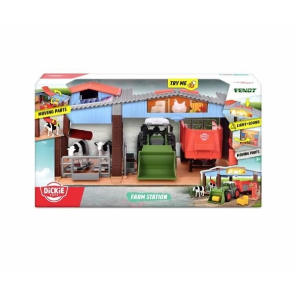 Lantbruksstation med Dickie Toys traktor - XXL modell - För barn från 3 år och uppåt