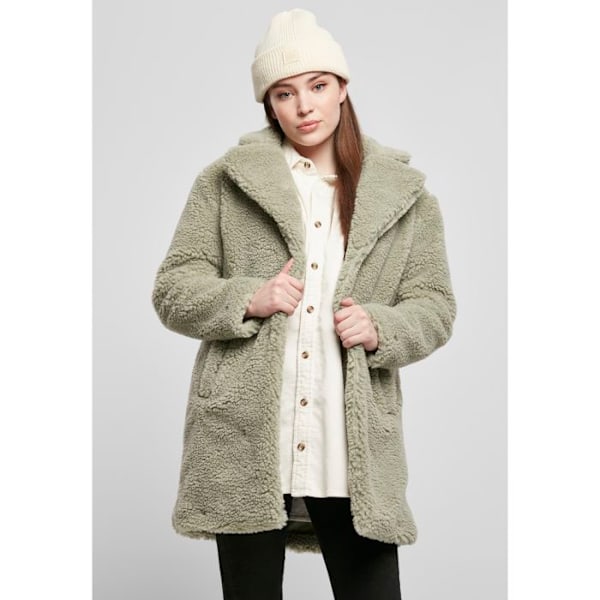 Manteau dam - Urban Classics - Oversized Sherpa - Grön - Stora storlekar - Urban elegans grön XXXL