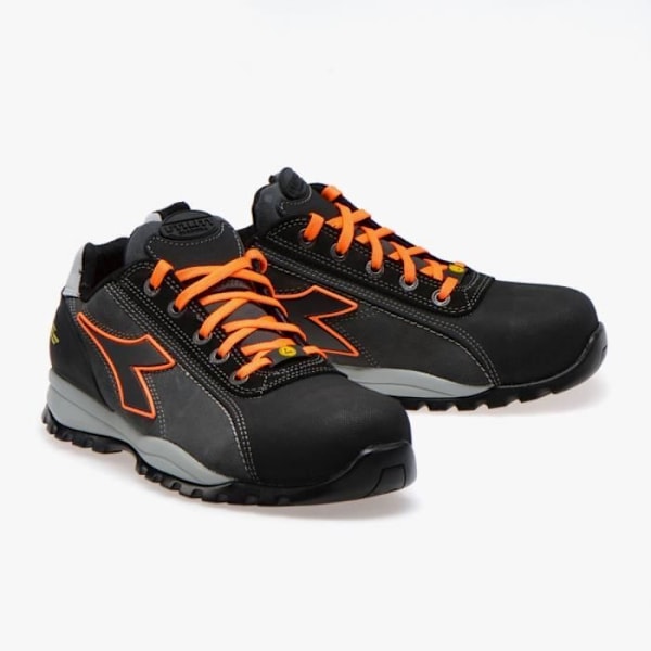 SÄKERHETSSKO - DIADORA - GLOVE TECH LOW PRO S3 SRA HRO ESD - Svart/Orange - Läder - Unisex Svart 44