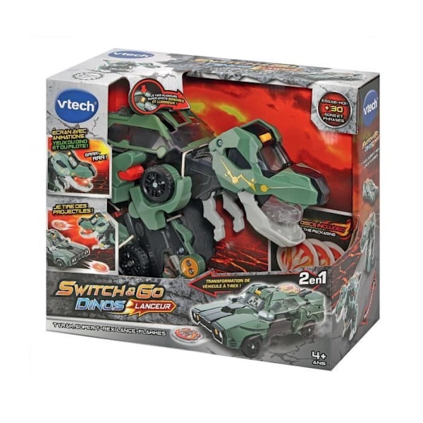 VTECH - Switch & Go Dinos Launcher - Tyram, Super T-Rex Flame Thrower Flerfärgad