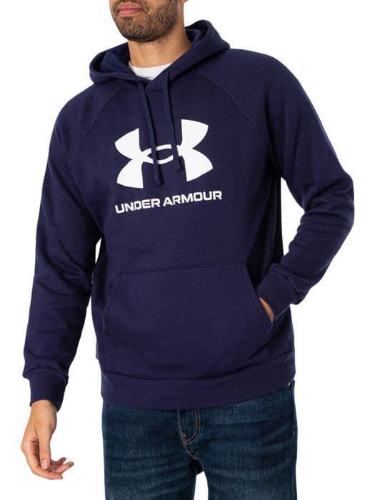 Under Armour RIVAL FLEECE LOGO HD Sweatshirt för män Blå XL