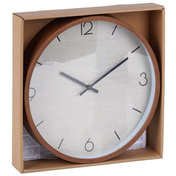 Modern väggklocka vit och beige 30 cm brun