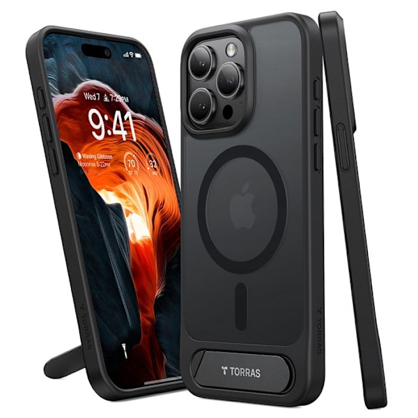 Coque för iPhone 15 Pro - Torras Pstand - Svart svart
