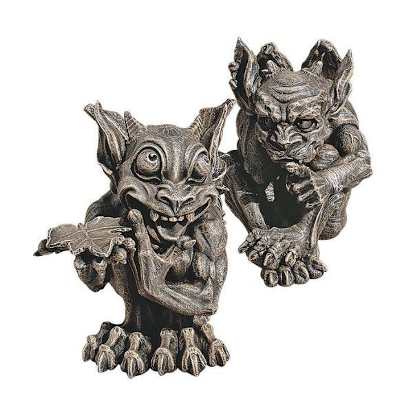 Staty - statyett - keramik Design Toscano - CL93689 - av Blagdon Babble, den gotiska Gargoyle-uppsättningen om 2