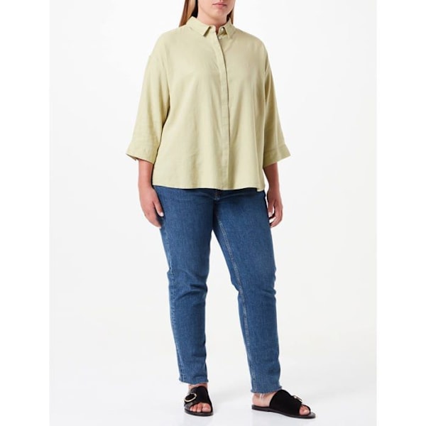Chemisier - blus - liquette Tom tailor - 1033401 - Chemisier i lin för kvinnor Oliv XL