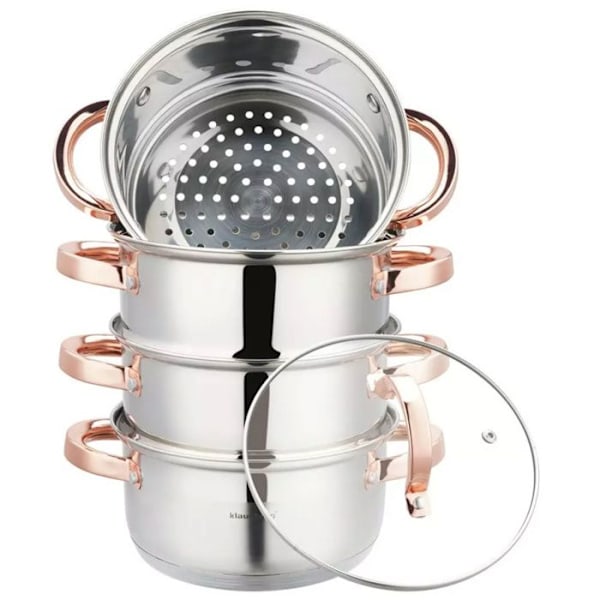 Ångkokare Set - KLAUSBERG - KB-7727 - Rostfritt stål - 18 cm - Rose Gold Rose guld