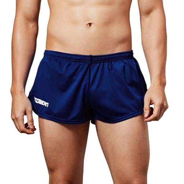 Gymskop löparshorts för män Quick Dry Marathon-shorts med meshfoder (inga fickor) marinblå XL