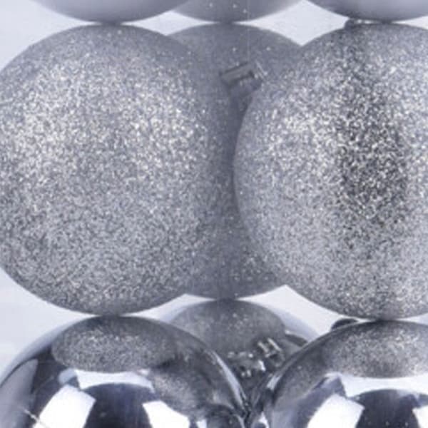 Set med 16 silvriga julkulor - 5 cm Silver