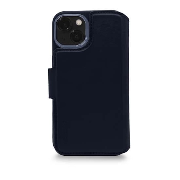 Avkodat folio avtagbart fodral kompatibelt med MagSafe i läder för iPhone 14 Plus Blue