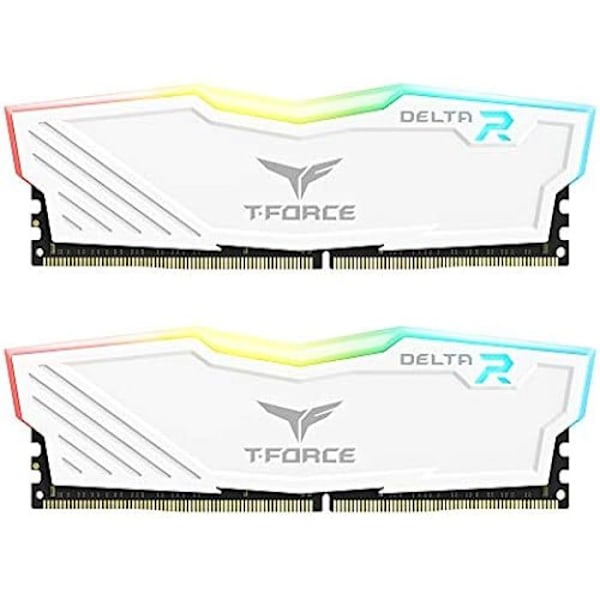 TEAMGROUP Team T-Force Delta RGB DDR4 spelminne, 2 x 8 GB, 3600 MHz, 288-stifts DIMM, vit
