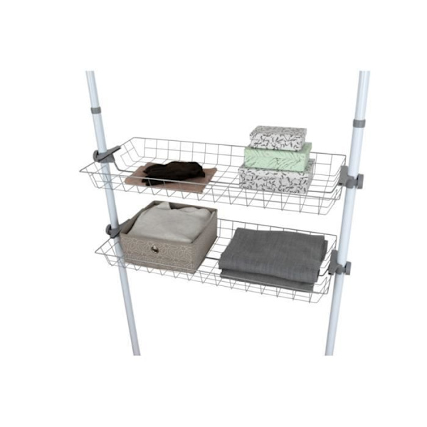 Förvaringskorg - WENKO - Herkules - Set om 2 - Metall - 94x8x38 cm - Vit Vit