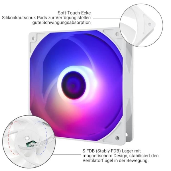 Thermalright TL-C12CW-S X3 CPU-fläkt 120 mm Vit ARGB