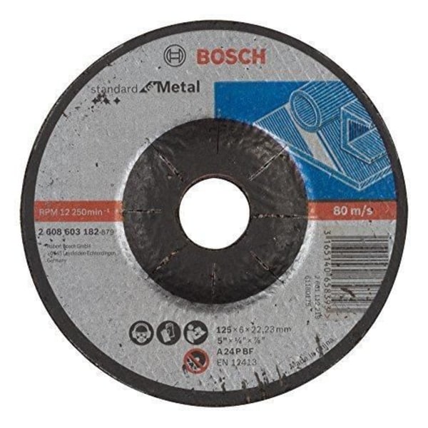 Bosch 2608603182 Offset navslipskiva standard för metall A 24 P BF 125 mm 22,23 mm 6,0 mm