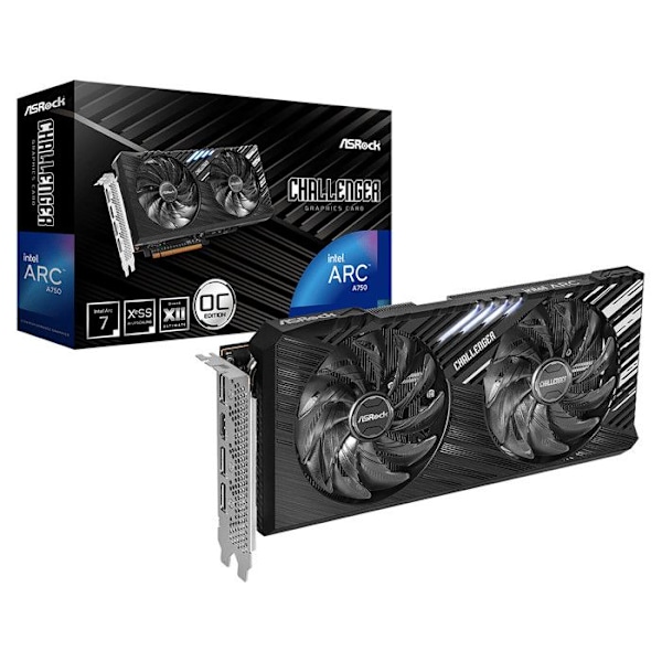 Grafikkort - ASRock - A750 CHALLENGER SE - 8 GB - GDDR6 - Tyst Kylning