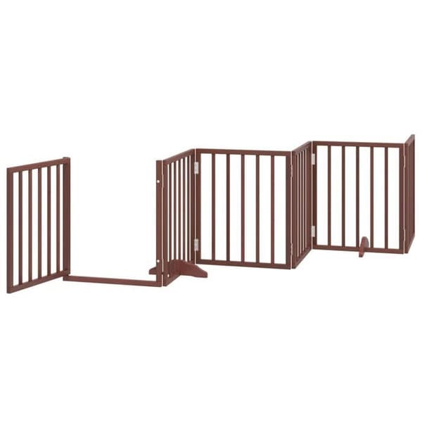 vidaXL Hundgrind med dörr 6 paneler av poppel 352197