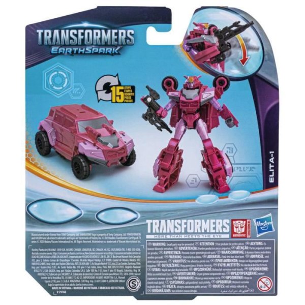 Transformers EarthSpark Elita-1 Warrior Class 5-tums actionfigur, robotleksak för barn från 6 år och uppåt