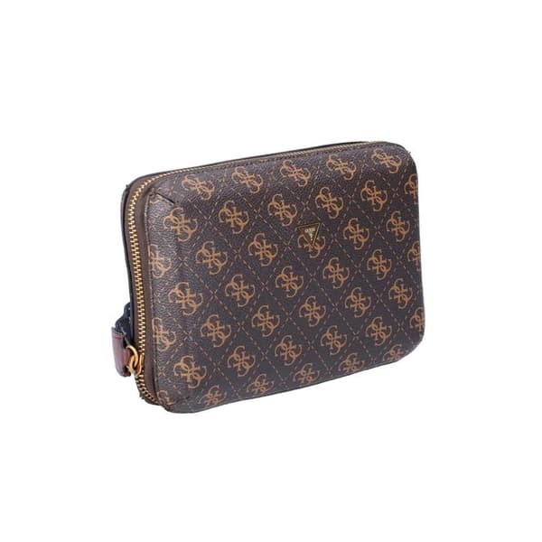 Trousse Guess Herr Modena logotyp 4G Brun läder brun