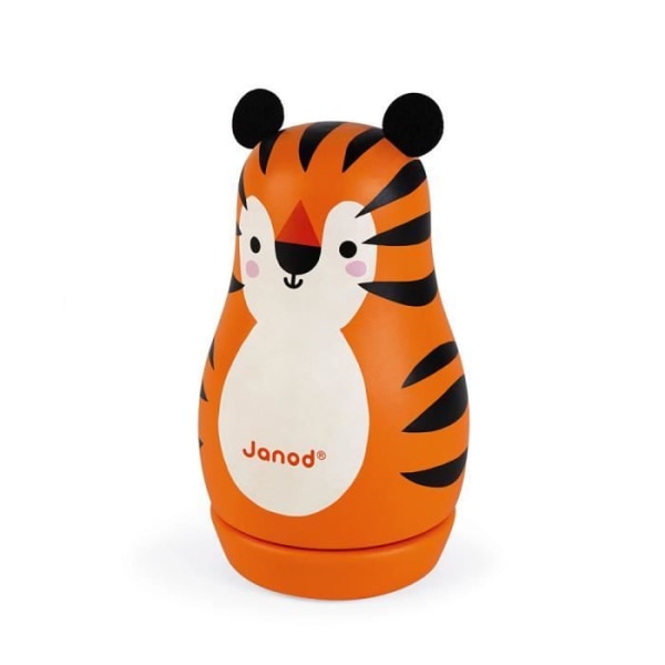 Speldosa - JANOD - Tiger i trä - Orange - Blandat - 12 månader och uppåt