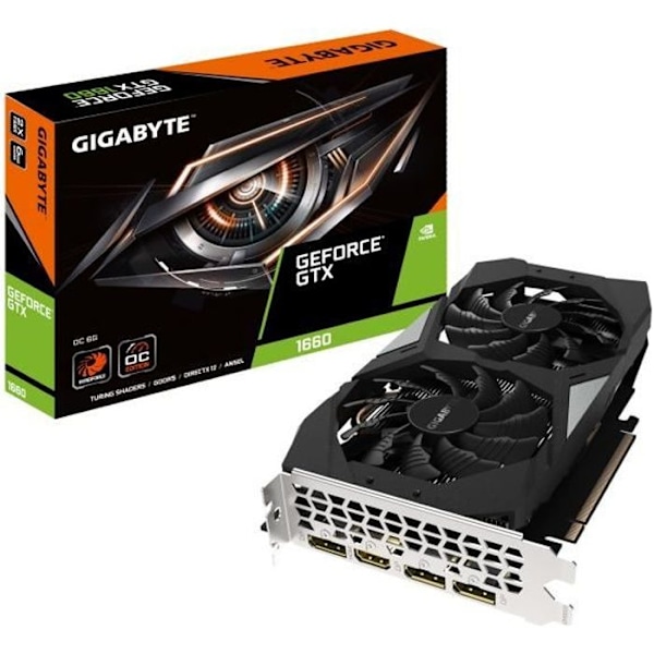 GIGABYTE GeForce GTX 1660 OC 6GB grafikkort (GV-N1660OC-6GD)
