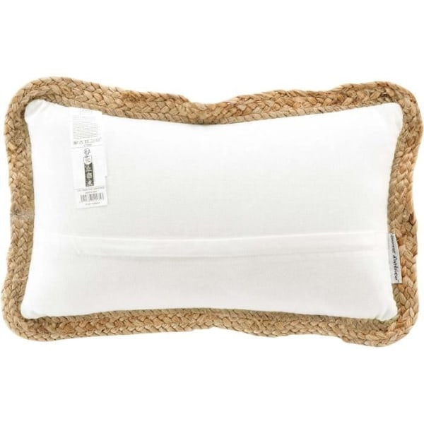 Coussin avtagbart passpoal 30 x 50 cm polycotton + jute Akina Natur Vit, naturlig