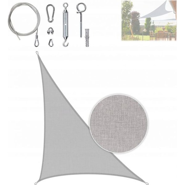 Hobbygarden - R1 ZTPPOP2 - R1 VOILE TRIANGEL REKTANGULÄR GRÅ