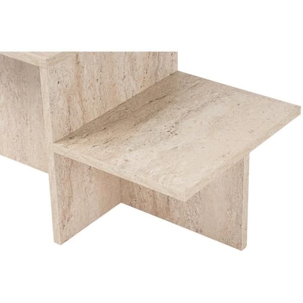 Soffbord - HARMONY - Rektangulär - Travertineffekt - 80 x 40 x 40 cm Travertin