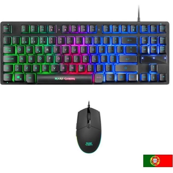 Mars Gaming MCPTKL, RGB Gamer Keyboard Mouse Pack - TKL, Layout PT Svart