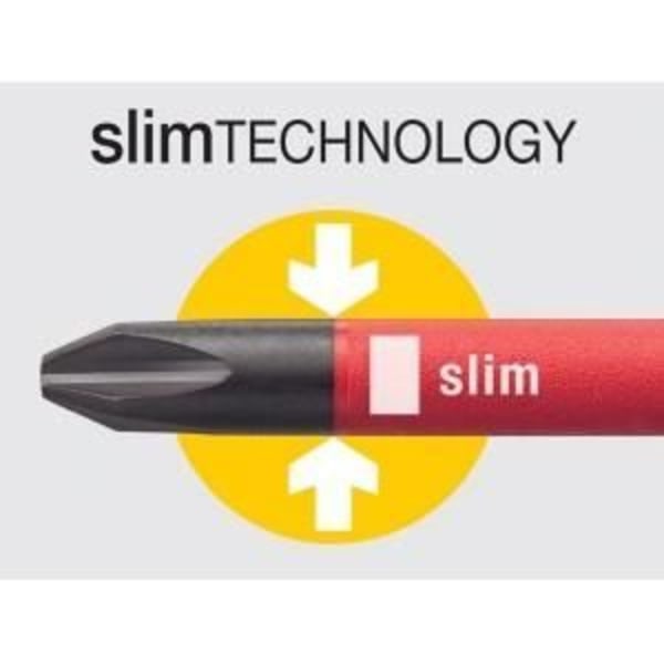 WIHA SoftFinish SlimFix 35389 Elektriker Skruvmejsel Set - Slitsad + Phillips - 6 st - Elskydd