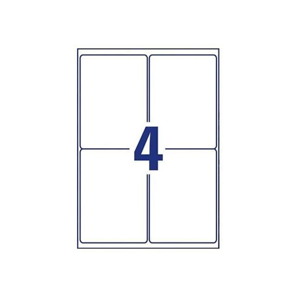 Avery Zweckform L4774 Matt polyester Permanent limbelagd vit 99,1 x 139 mm 32 etikett(er) (8 ark(ar) x 4) Etiketter