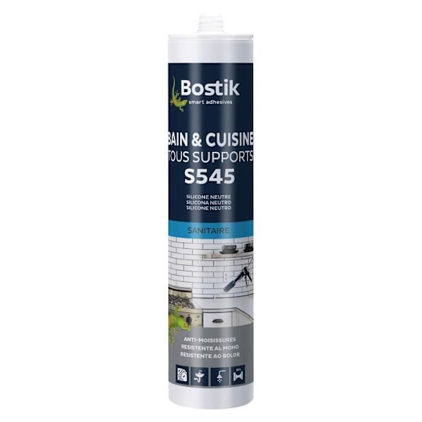 Tätningsmedel - BOSTIK - S545 - Genomskinlig silikon - Anti-mögel - 300 ml Genomskinlig