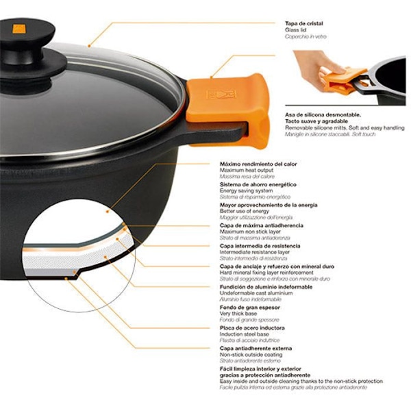 Paellapanna - BRA - A271636 - Aluminium - Ø 36 cm - Kompatibel med alla spisar Naranja