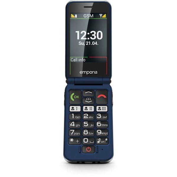 EMPORIA Joy Blueberry 2G mobiltelefon - EMPORIA - Joy - Blå - 1300 mAh - 2,8" blåbär