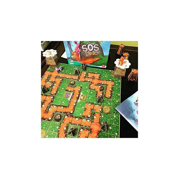 Brädspel - IELLO - SOS Dino - För barn från 7 år och uppåt - Längd 30 min - Blå Blå