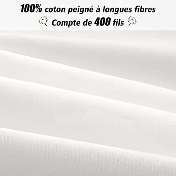 Kuddfodral - LIREX - 2-pack - 50 x 75 cm - 400 trådar - Andningsbart bomull vit Vit